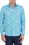 Robert Graham Poseidon Long Sleeve Button Down Shirt In Turquoise