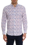 Robert Graham Blue Hawaiian Long Sleeve Button Down Shirt In White