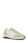 Paige Maya Mixed Media Sneaker In Sage/ Off-white