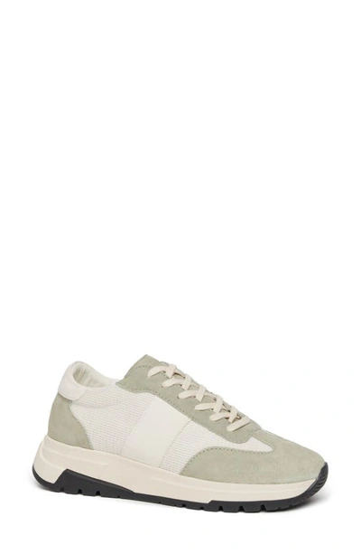 Paige Maya Mixed Media Sneaker In Sage/ Off-white