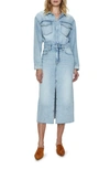 Pistola Amira Long Sleeve Denim Midi Dress In Riviera