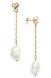 SET & STONES ELOISE FRESHWATER PEARL DROP EARRINGS