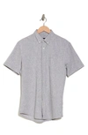 14TH & UNION SLIM FIT SHORT SLEEVE LINEN BLEND BUTTON-DOWN SHIRT