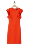 Tommy Hilfiger Flutter Sleeve Sheath Dress In Grenadine
