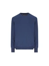 Fay Cotton Shaved Knit Jumper In Electric Blue