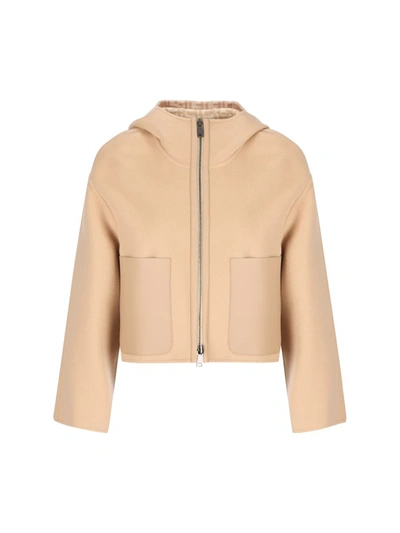 Fendi Hooded Zipped Reversible Jacket In Duckling