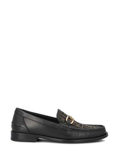 Fendi Low Shoes In Black+black Tobacco