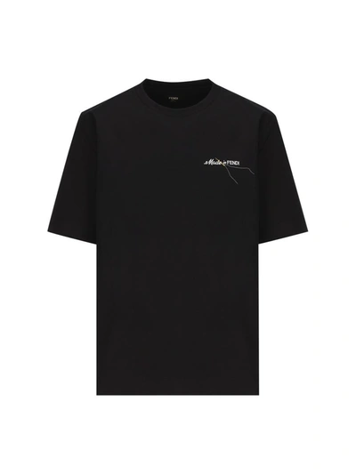 Fendi T-shirts And Polos In Black
