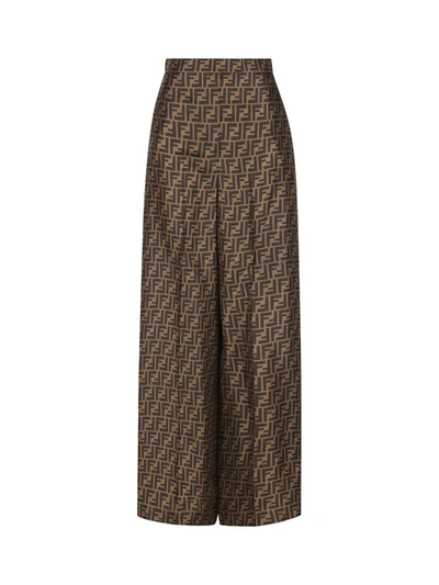 Fendi Trousers In Brown