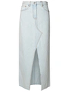 Msgm Distressed Maxi Skirt In Blue