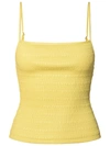 Nanushka Arenda Tank Top In Lime Polyurethane Blend In Yellow