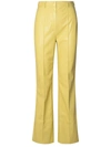 Nanushka Leena Lime Polyurethane Pants In Yellow
