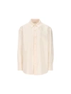 Saint Laurent Oversized Ivory Faille Shirt In Craie