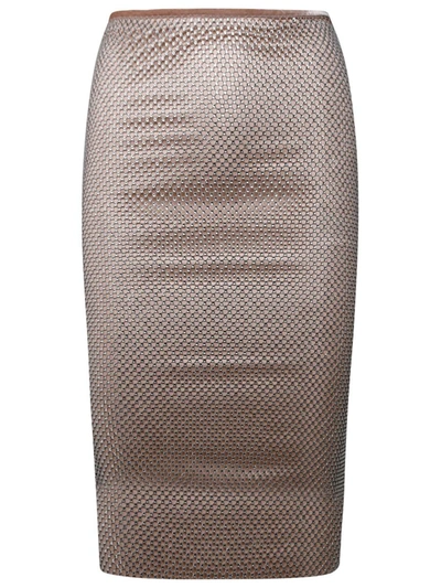 Sportmax Senior Silver Viscose Skirt In Neutrals