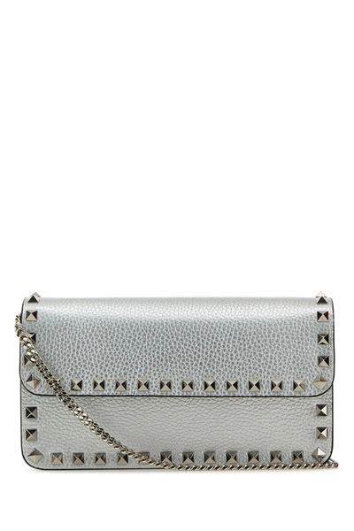 Valentino Garavani Rockstud Handbag In Silver