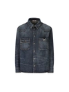 Valentino V-logo Buttoned Denim Jacket In Blue