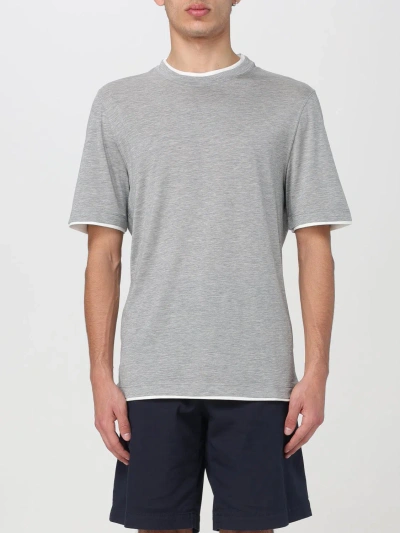 Brunello Cucinelli Double Layer T-shirt In Grey