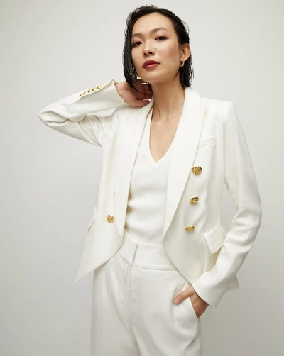 Veronica Beard Miller Linen Dickey Jacket In White