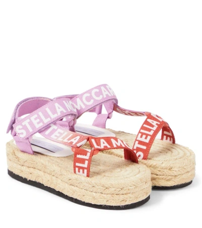 Stella Mccartney Kids' Logo Sandals In Multicolour