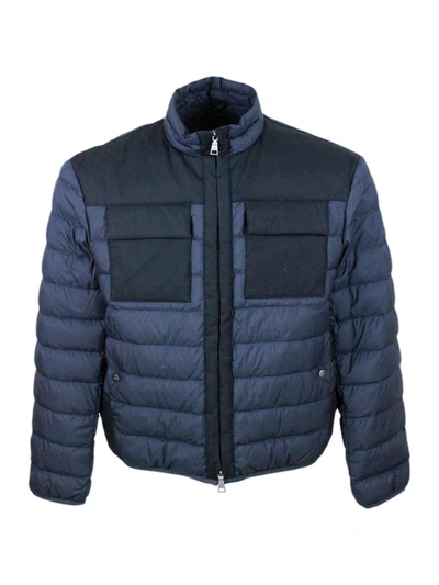 Add 100 Gram Down Jacket With High Quality Feathers. Technical Fabric Details And Chest Pockets. The Clo In Dark Blu