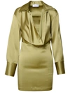 Blumarine Satin Mini Dress In Green