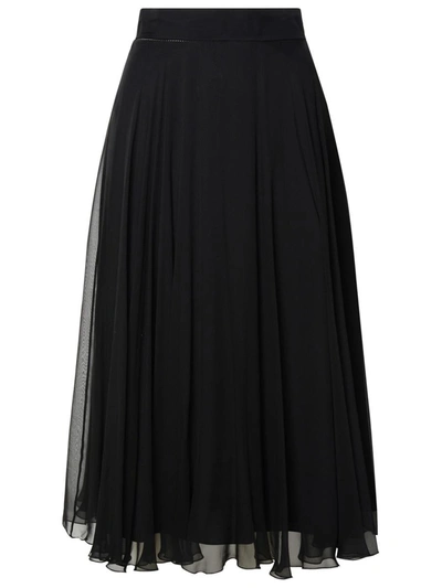Dolce & Gabbana Rush-stitch Silk Skirt In Black