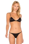 Fleur Du Mal Black Luxe Silk Triangle Bra