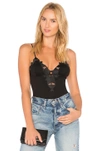 FLEUR DU MAL LILY LACE V NECK BODYSUIT,FLER-WI96