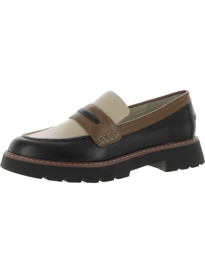 Sanctuary Westside 2.0 Womens Leather Slip-on Loafers In Black