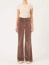 Dl1961 - Women's Hepburn Velvet Wide Leg Jean In Pearl Grey In Brown