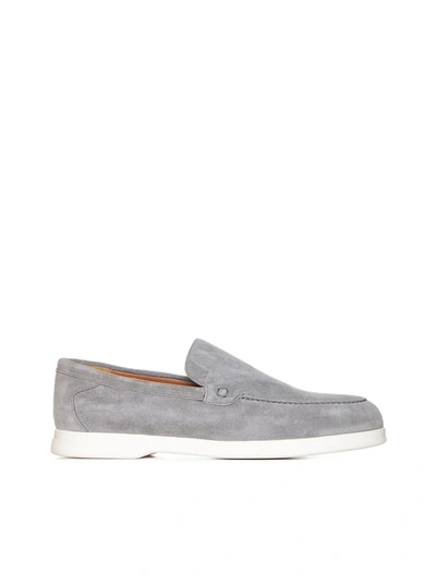 Doucal's Loafers In Iron + F.do Bianco