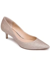 Jewel Badgley Mischka Royalty Womens Faux Suede Slip On Heels In Beige