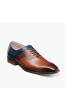 STACY ADAMS HALLOWAY PLAIN TOE OXFORD SHOE IN COGNAC