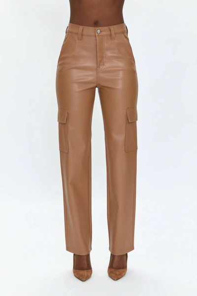 Pistola Cassie Faux-leather Cargo Trousers In Brown