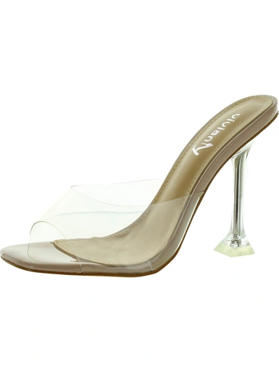 Vivianly Womens Slip-on Stiletto Heels In White