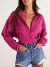 Z SUPPLY LALO GAUZE BUTTON UP TOP IN SWEET PLUM