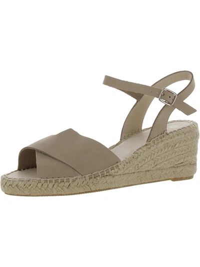 Eric Michael Leigh Womens Ankle Strap Espadrille Wedge Sandals In Beige