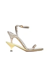 Jacquemus Les Doubles Ankle-strap Embossed Sandals In Python Beige/pale Yellow