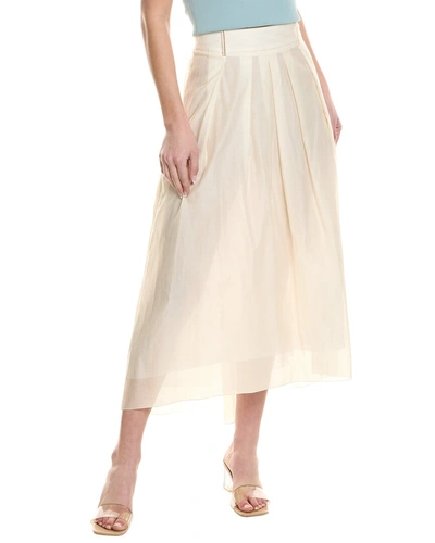 Peserico Silk-blend Pleated Skirt In White