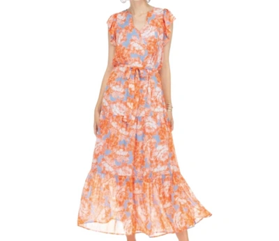 Joy Joy Tiered Maxi Dress In Orange In Multi