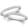 Pompeii3 2ct Matching Diamond Eternity Wedding 14k Ring Set In Silver