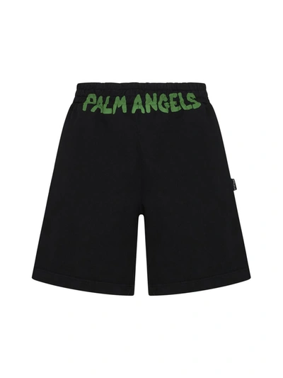 Palm Angels Logo-printed Elasticated Waist Track Shorts In Black