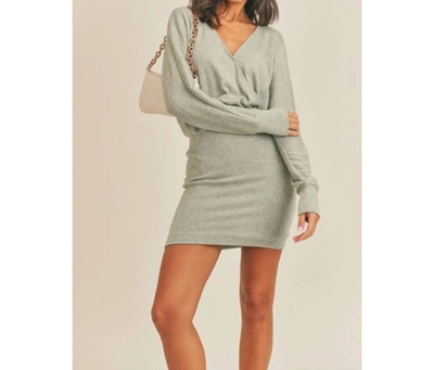 Lush Brielle Mini Dress In Sage Sparkle In Grey