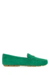 Prada Suede Driving Shoes In Green