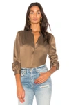L AGENCE L'AGENCE BIANCA BLOUSE IN BROWN. ,4490 CHD
