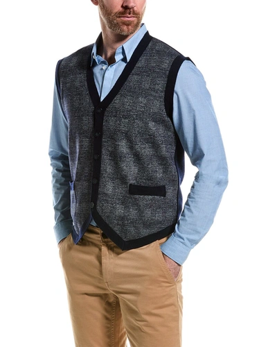 Raffi Wool & Cashmere-blend V-neck Vest In Blue