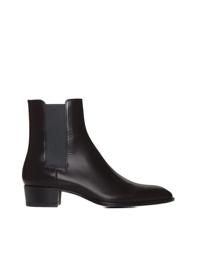 Saint Laurent Boots In Sparrow Brown