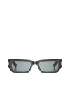 Saint Laurent Sl 660 Rectangular Sunglasses In Black Crystal Black