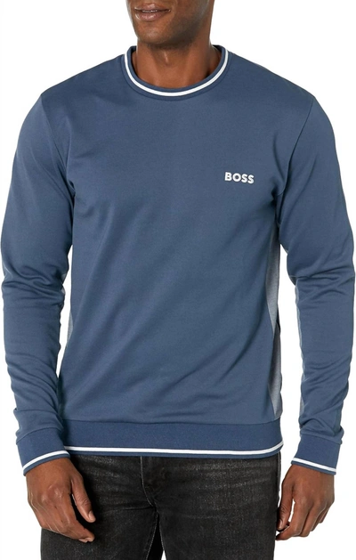 Hugo Boss Embroidered Logo Tracksuit Sweatshirt In Spruce Blue