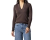 LILLA P LONG SLEEVE SHAWL NECK TOP IN JAVA